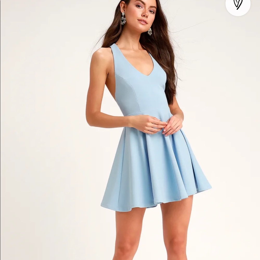Lulu’s Lawson Light Blue Skater Dress
